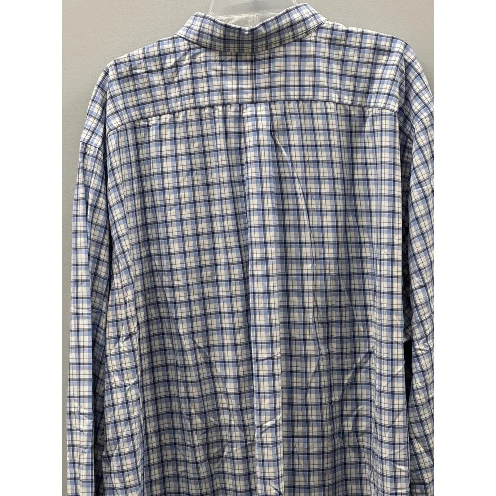 Polo Ralph Lauren Button Down Shirt Mens 3XLT Blue Plaid Stretch Big & Tall
